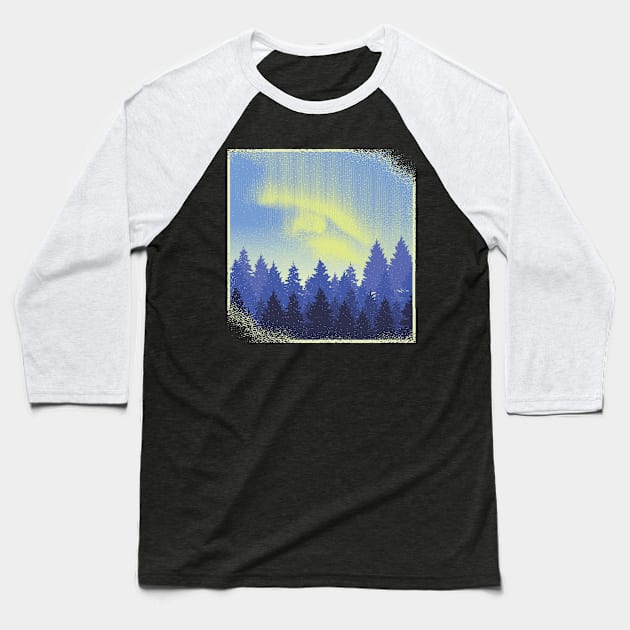 Aurora Borealis Baseball T-Shirt by MimicGaming